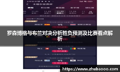 罗森博格与布兰对决分析胜负预测及比赛看点解析